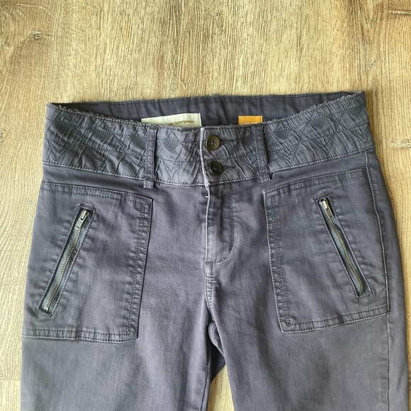 Pilcro and the Letterpress Moto Zip Utility Pants 27 Gray Anthro Cargo Skinny - Picture 4 of 8
